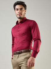 Maroon Solid Formal Shirt
